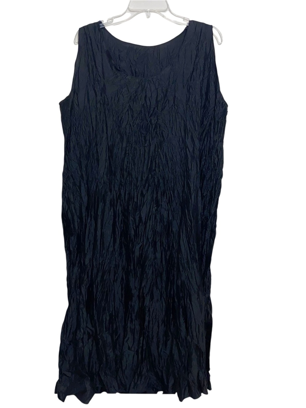 Lee Andersen Dress Womens 1X USA Black Crinkle Crushed Langenlook  Vintage New